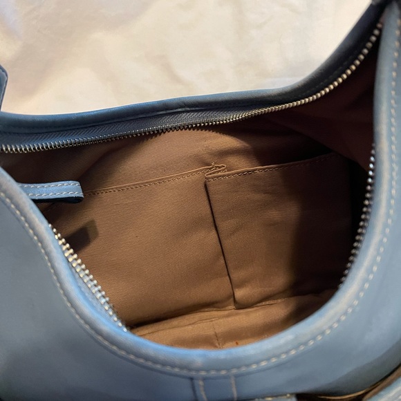 Awesome Coach Blue Leather Hobo Bag with Buckles - Picture 6 of 10